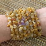 Pulseira Cascalho Calcita Amarela