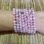 Pulseira Esfera Opala Rosa 6mm