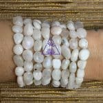 Pulseira de Pedra da Lua Branca