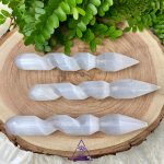 Bastão Massageador Espiral de Cristal Selenita
