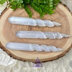 Bastão Massageador Meio Espiral de Cristal Selenita