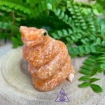 Serpente Cobra de Cristal Calcita Laranja Xamanismo