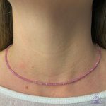 Colar Turmalina Rosa facetada 3mm (fecho e extensor prateado) - Imagem 2