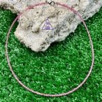 Colar Turmalina Rosa facetada 3mm (fecho e extensor prateado)