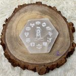 Placa Hexagonal Signos de Cristal Selenita