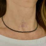 Colar Shungita Preta Facetada 3mm fecho prata 925