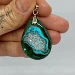 Pingente de  Malaquita Crisocola cabochão 6