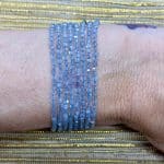 Pulseira Facetada Labradorita  3 mm macramê