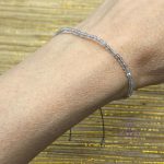 Pulseira Facetada Labradorita  3 mm macramê - Imagem 2
