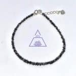 Pulseira Diamante Negro Bruto prata 925