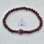 Pulseira facetada Rubi 4,5mm prata 925