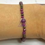 Pulseira facetada Rubi 4,5mm prata 925 - Imagem 2
