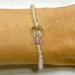 Pulseira Facetada Topázio 4mm com Coração de Topázio Azul 6 mm - Imagem 2