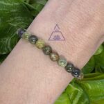 Pulseira Esfera Granada verde 6mm