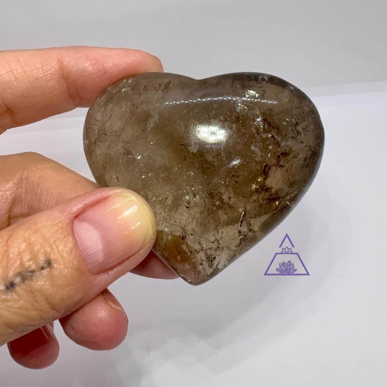 coração quartzo fumê 6x5 cm Coração Quartzo Fumê - Imagem 1